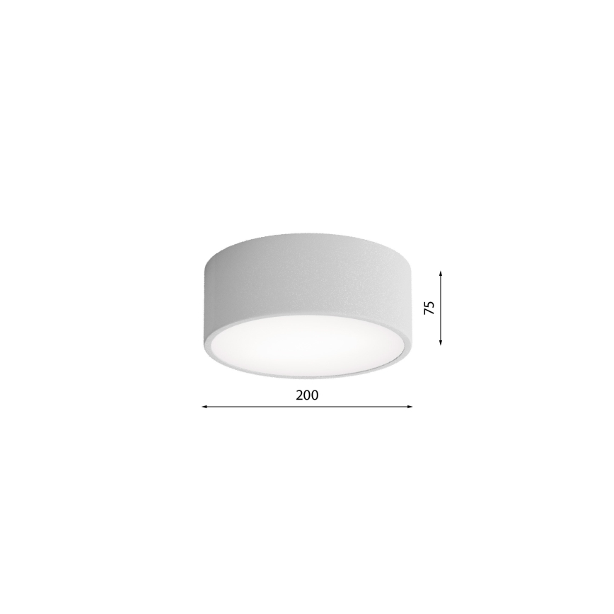 Plafoniera CLEO con sensore di movimento e crepuscolare, 1xE27/40W/230V, Ø 20 cm, grigio