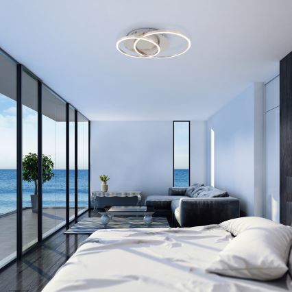 Plafoniera da soffitto dimmerabile a LED 28W/230V 3000K cromo opaco