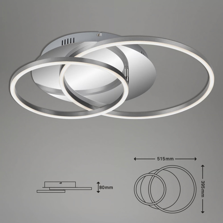 Plafoniera da soffitto dimmerabile a LED 28W/230V 3000K cromo opaco