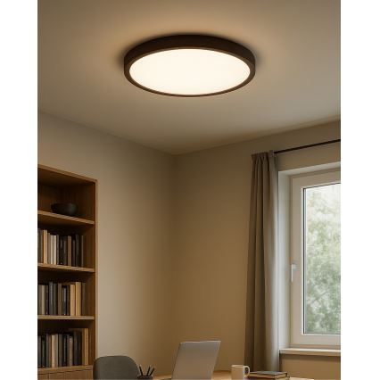 Plafoniera da soffitto LED/32W/230V 3000/4000/6500K diam. 40 cm marrone