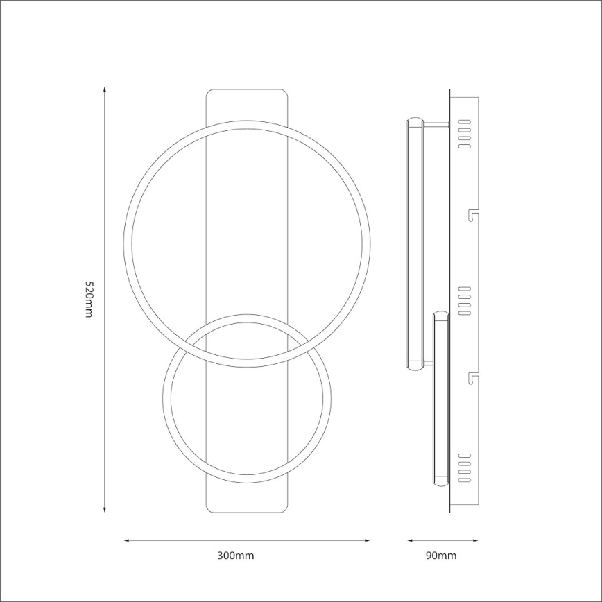 Plafoniera da soffitto LED ROWENA LED/14W/230V nero/marrone