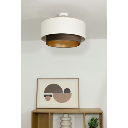 Plafoniera da soffitto NATIA 1xE27/60W/230V Ø 45 cm bianco/marrone