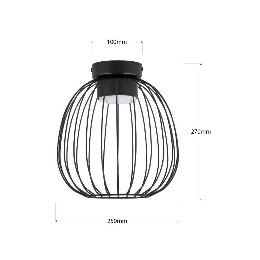 Plafoniera da soffitto OVELLA 1xGX53/10W/230V Ø 25 cm, nera