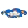 Plafoniera da soffitto per bambini LUCCA 5xE27/24W/230V blu