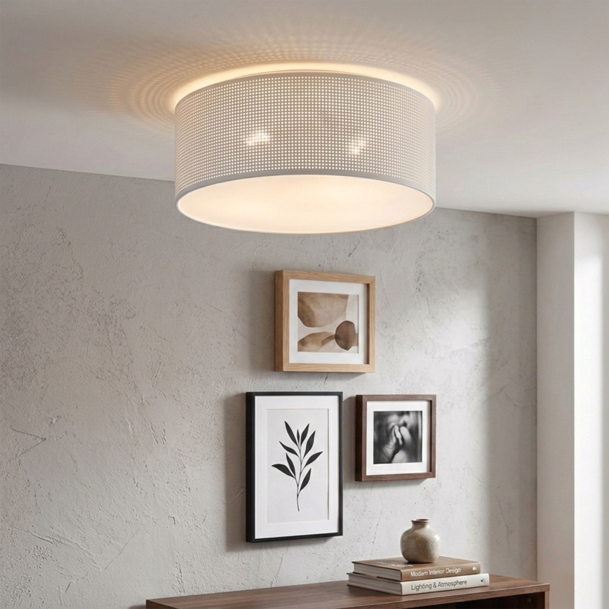 Plafoniera da soffitto SIRJA PLISADO 2xE27/15W/230V Ø 35 cm bianca