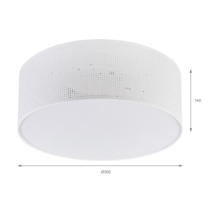 Plafoniera da soffitto SIRJA PLISADO 2xE27/15W/230V Ø 35 cm bianca