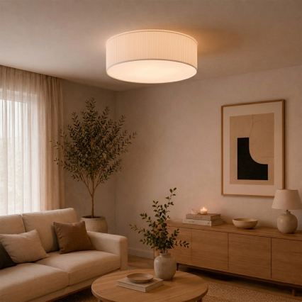 Plafoniera da soffitto SIRJA PLISADO 4xE27/15W/230V Ø 45 cm bianca