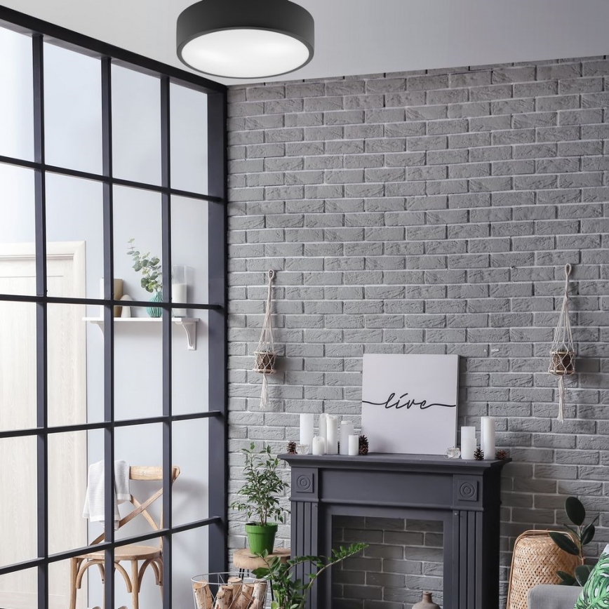 Plafoniera DANTE 2xE27/60W/230V diametro 36 cm nero