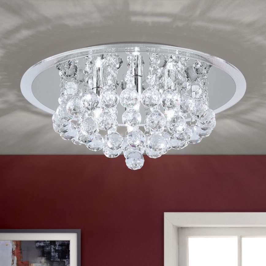 Plafoniera di cristallo GLORIA 4xG9/40W/230V diametro 38 cm limpido/cromo lucido