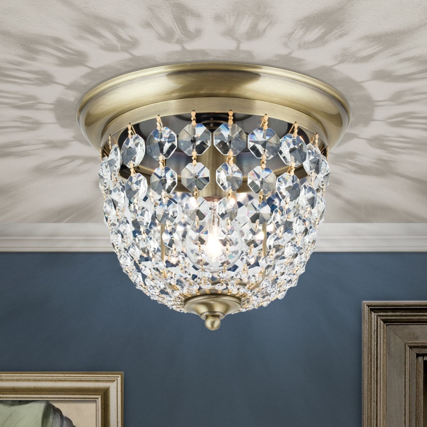 Plafoniera di cristallo PLAFOND 1xE27/40W/230V diametro 26 cm bronzo
