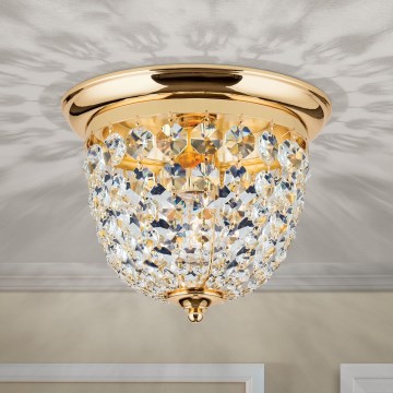 Plafoniera di cristallo PLAFOND 1xE27/40W/230V diametro 26 cm oro
