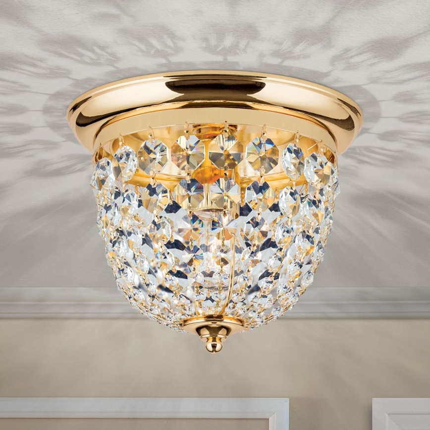 Plafoniera di cristallo PLAFOND 1xE27/40W/230V diametro 26 cm oro