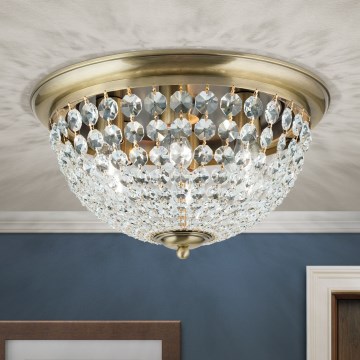 Plafoniera di cristallo PLAFOND 6xE27/40W/230V diametro 47 cm bronzo