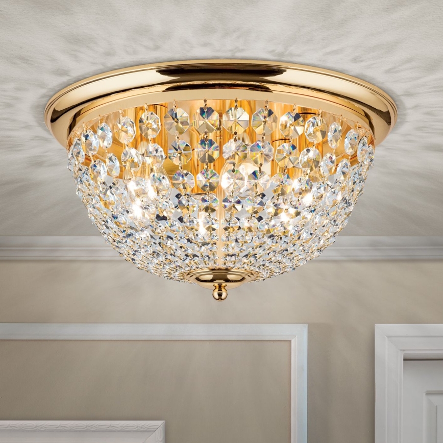Plafoniera di cristallo PLAFOND 6xE27/40W/230V diametro 47 cm oro