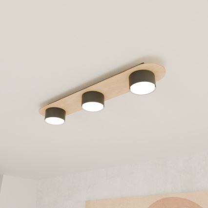 Plafoniera DIAZ 3xGX53/12W/230V nero/marrone