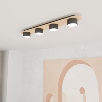 Plafoniera DIAZ 4xGX53/12W/230V nero/marrone