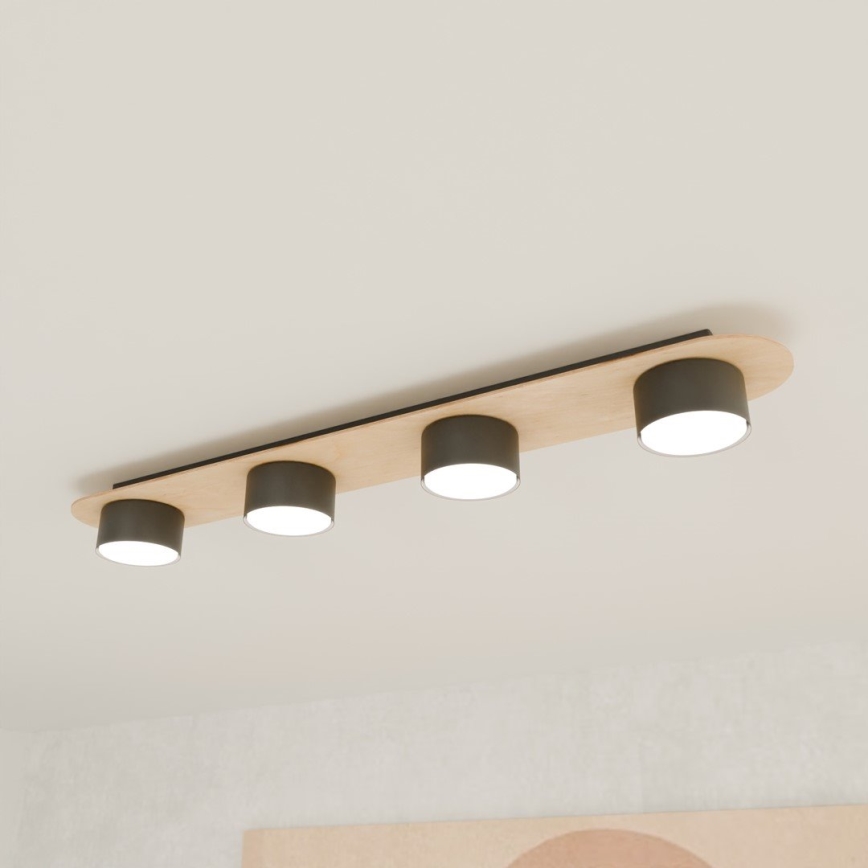 Plafoniera DIAZ 4xGX53/12W/230V nero/marrone