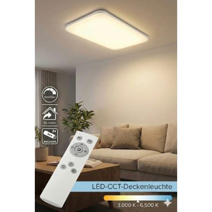Plafoniera dimmerabile a LED/48W/230V 3000-6500K bianco + telecomando
