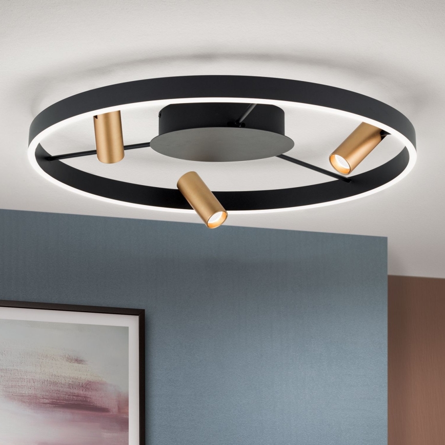 Plafoniera dimmerabile a LED BERLIN LED/50W/230V nero/oro
