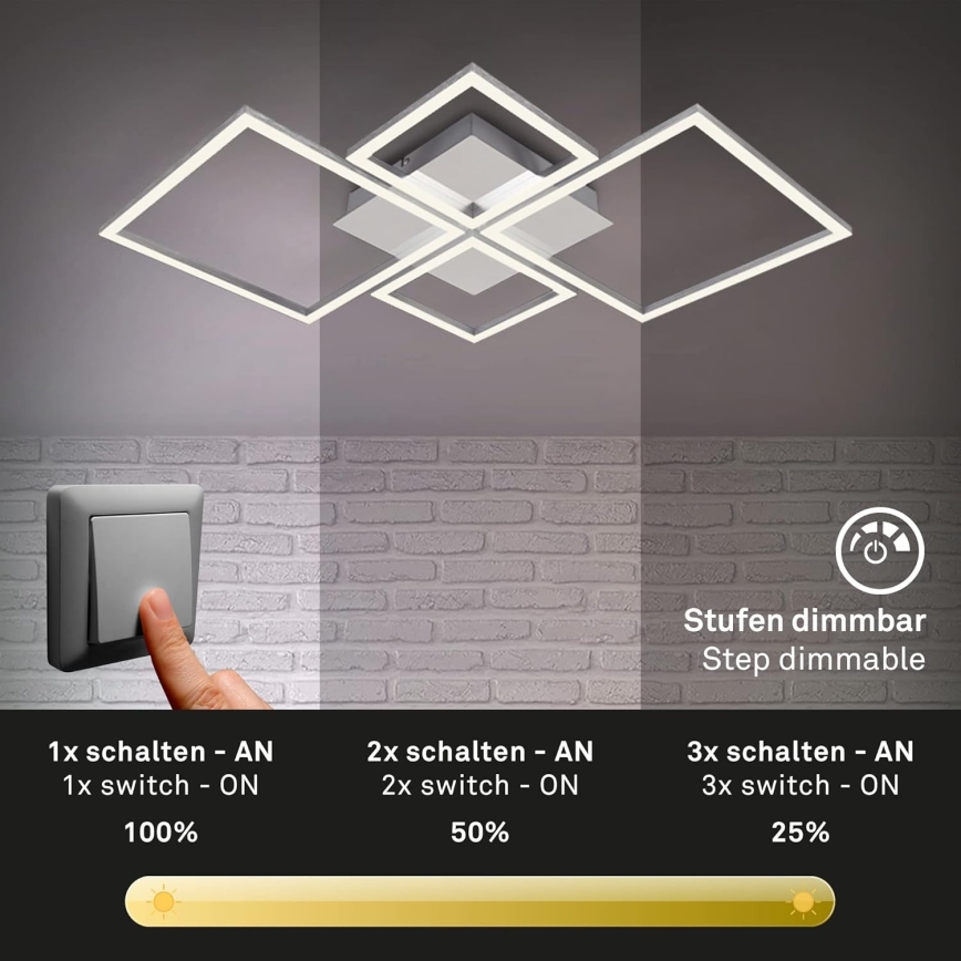 Plafoniera dimmerabile LED/42W/230V 3000K cromo satinato