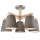 Plafoniera ELLIE 5xE27/60W/230V grigio/faggio