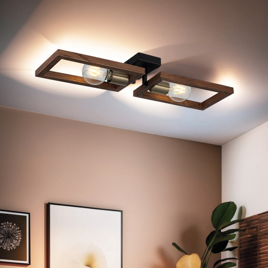 Plafoniera ERA 2xE27/40W/230V marrone