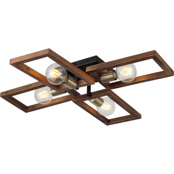 Plafoniera ERA 4xE27/40W/230V marrone