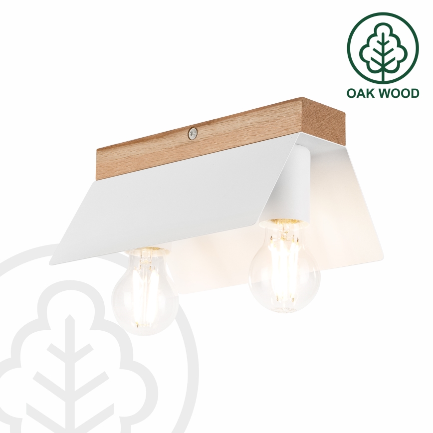 Plafoniera ESME 2xE27/15W/230V bianco/quercia