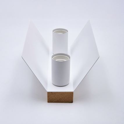 Plafoniera ESME 2xE27/15W/230V bianco/quercia