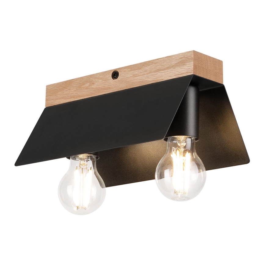 Plafoniera ESME 2xE27/15W/230V nero/quercia