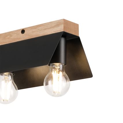 Plafoniera ESME 2xE27/15W/230V nero/quercia
