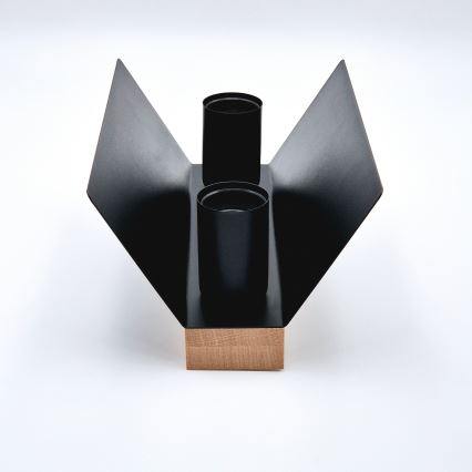 Plafoniera ESME 2xE27/15W/230V nero/quercia