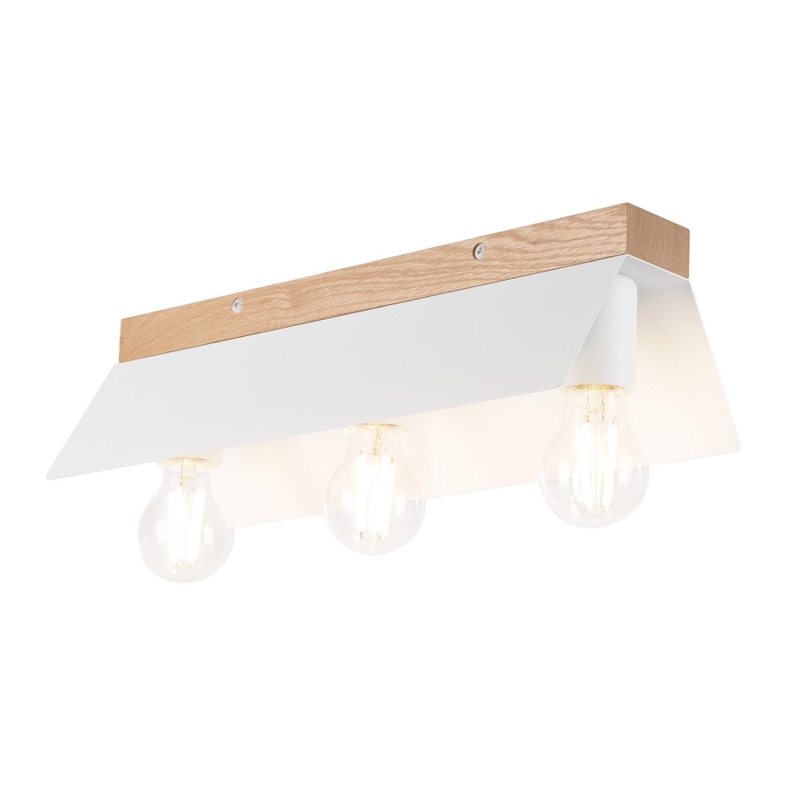 Plafoniera ESME 3xE27/15W/230V bianco/quercia