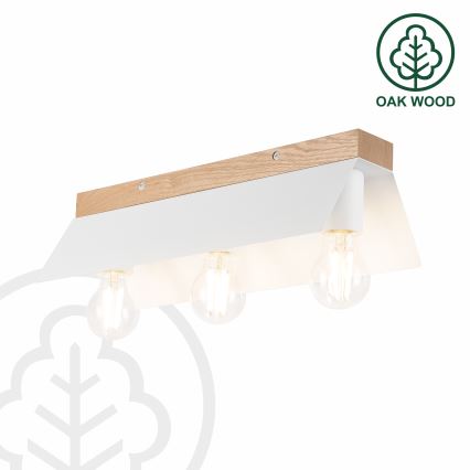 Plafoniera ESME 3xE27/15W/230V bianco/quercia