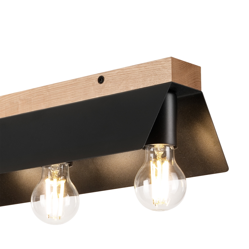 Plafoniera ESME 3xE27/15W/230V nero/quercia