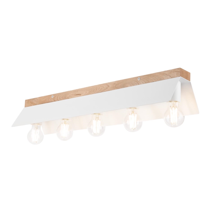 Plafoniera ESME 5xE27/15W/230V bianco/quercia