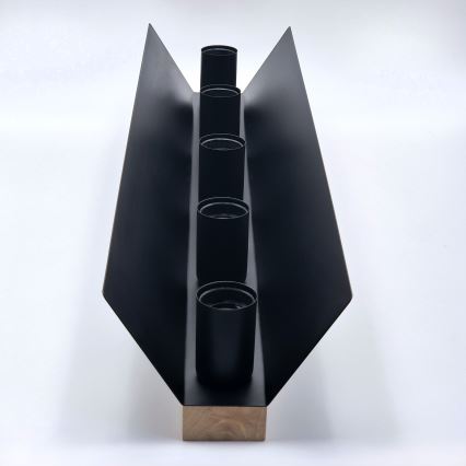 Plafoniera ESME 5xE27/15W/230V nero/quercia