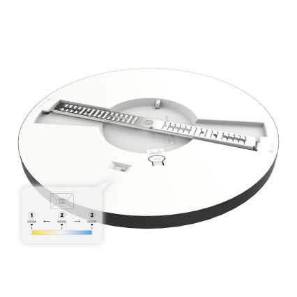 Plafoniera EVORA LED/18W/230V 3000/4000/6000K Ø 22,5 cm nero