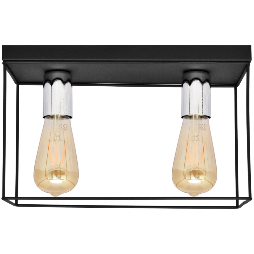 Plafoniera FINN 2xE27/15W/230V nero/cromo lucido