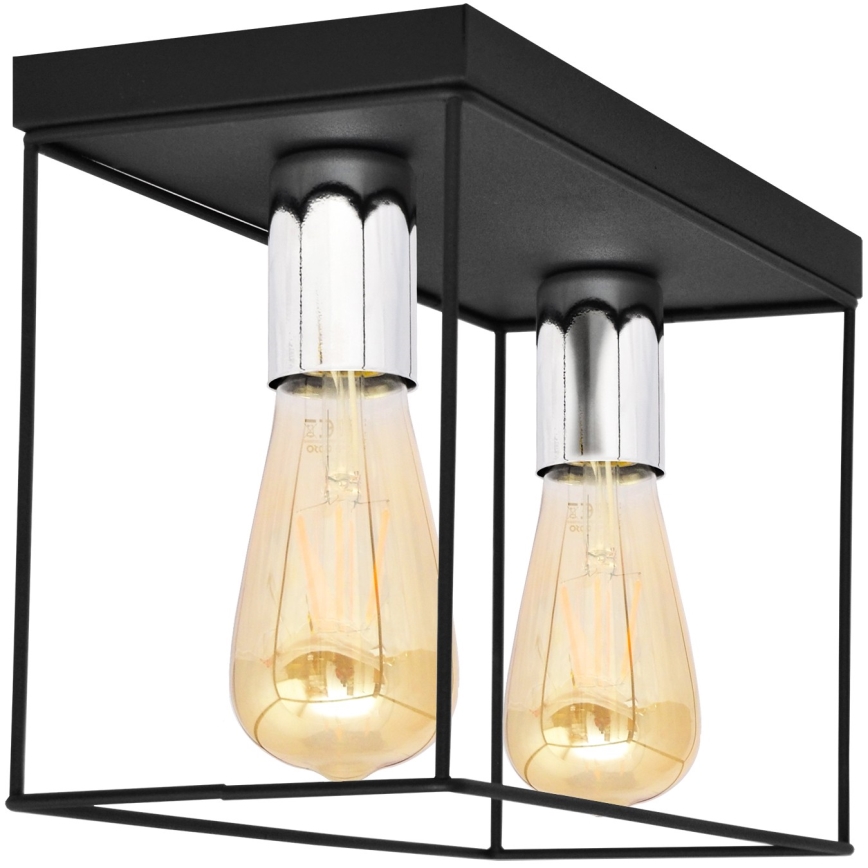 Plafoniera FINN 2xE27/15W/230V nero/cromo lucido