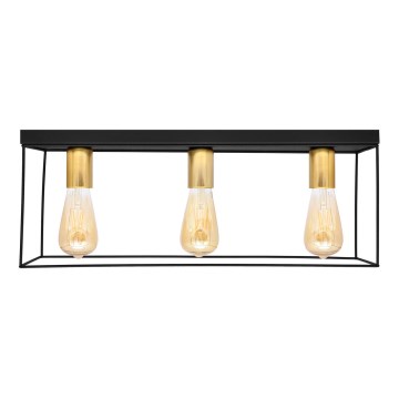 Plafoniera FINN 3xE27/15W/230V nero/oro