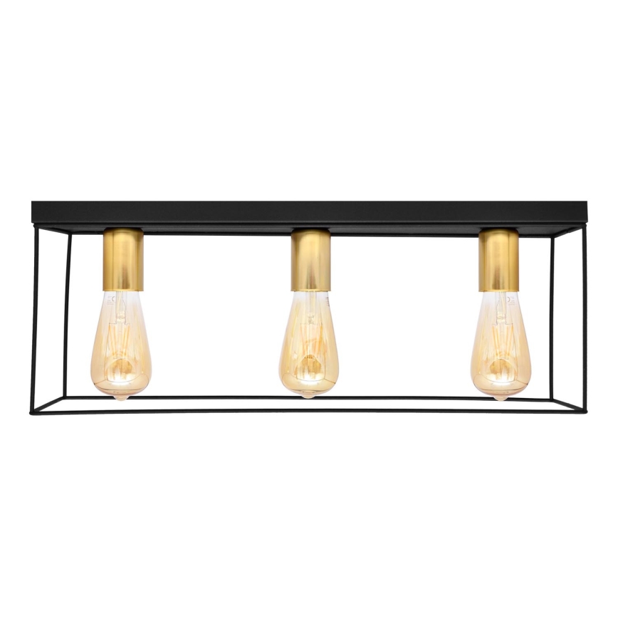 Plafoniera FINN 3xE27/15W/230V nero/oro