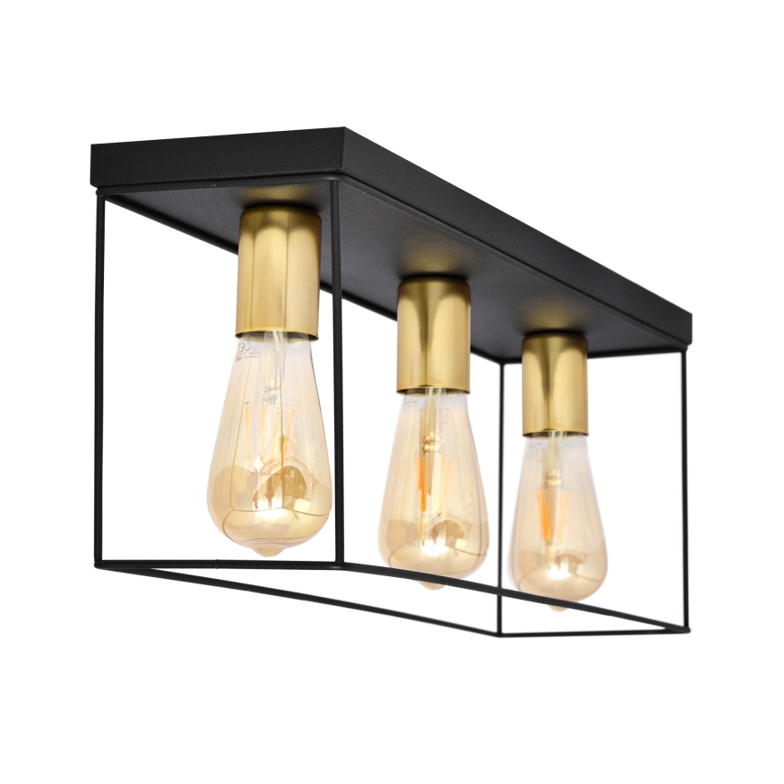 Plafoniera FINN 3xE27/15W/230V nero/oro