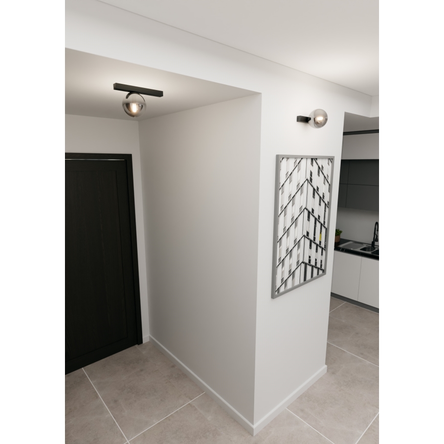 Plafoniera FIT 1xE14/10W/230V nero/grigio