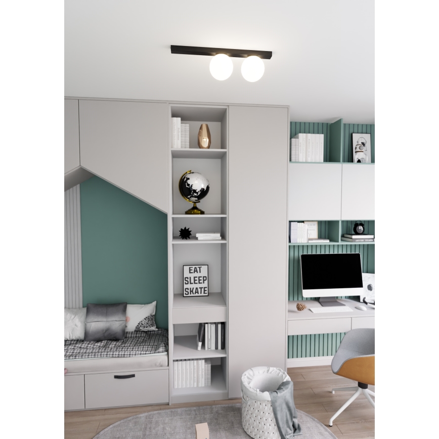 Plafoniera FIT 2xE14/10W/230V nero/bianco