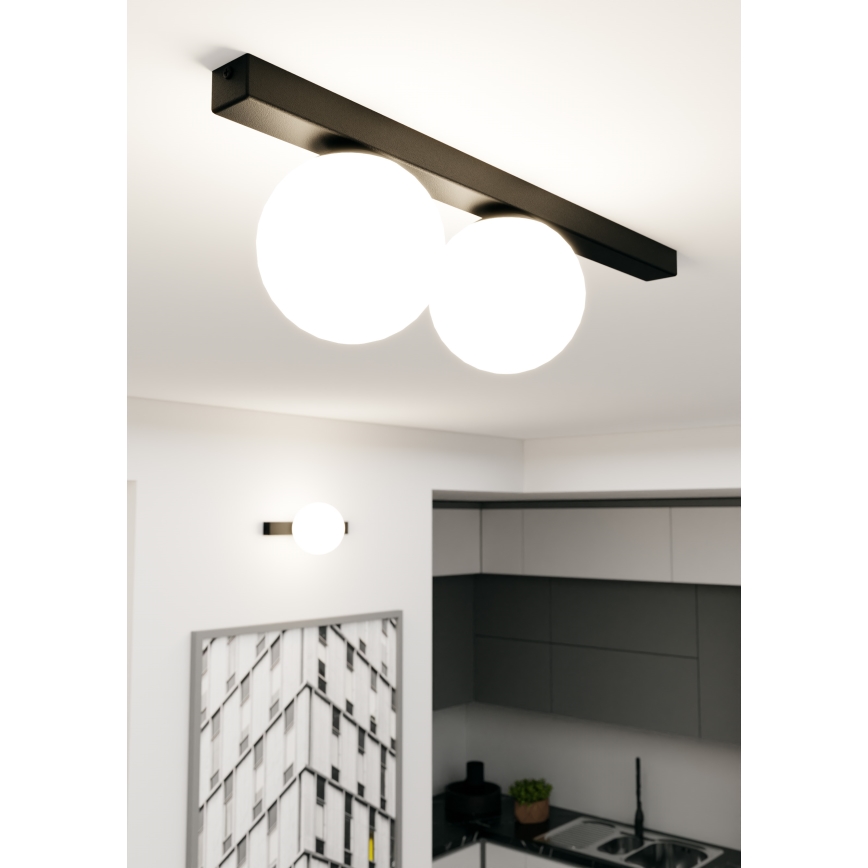Plafoniera FIT 2xE14/10W/230V nero/bianco