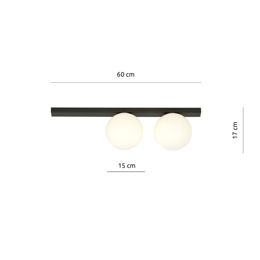 Plafoniera FIT 2xE14/10W/230V nero/bianco