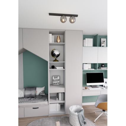 Plafoniera FIT 2xE14/10W/230V nero/grigio