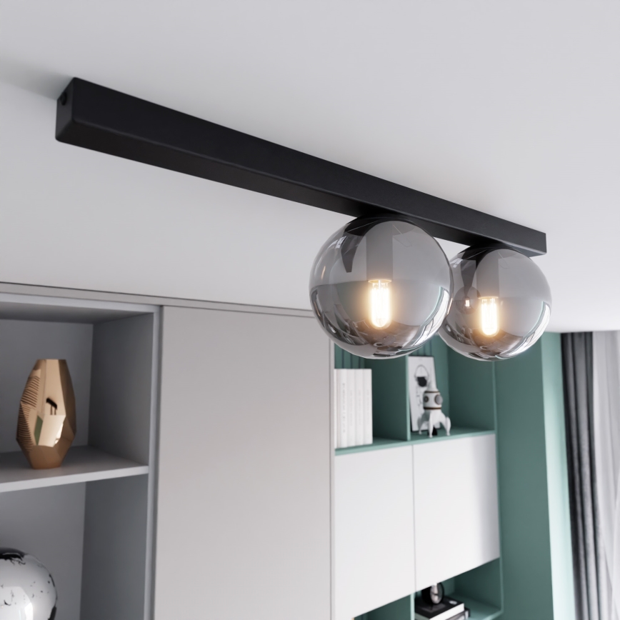 Plafoniera FIT 2xE14/10W/230V nero/grigio