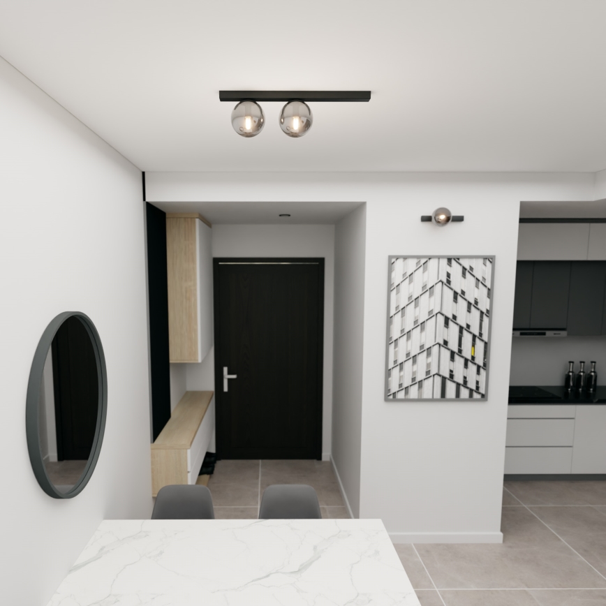 Plafoniera FIT 2xE14/10W/230V nero/grigio